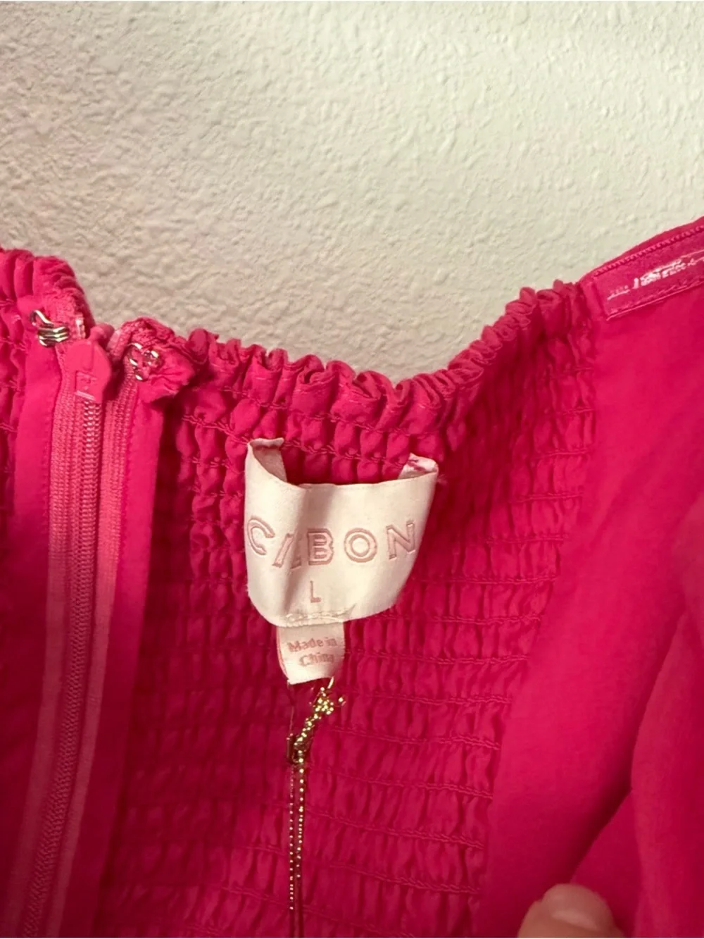 NWT CIEBON fuchsia pink magenta‎ sheer puff corset bustier midi sheer dress